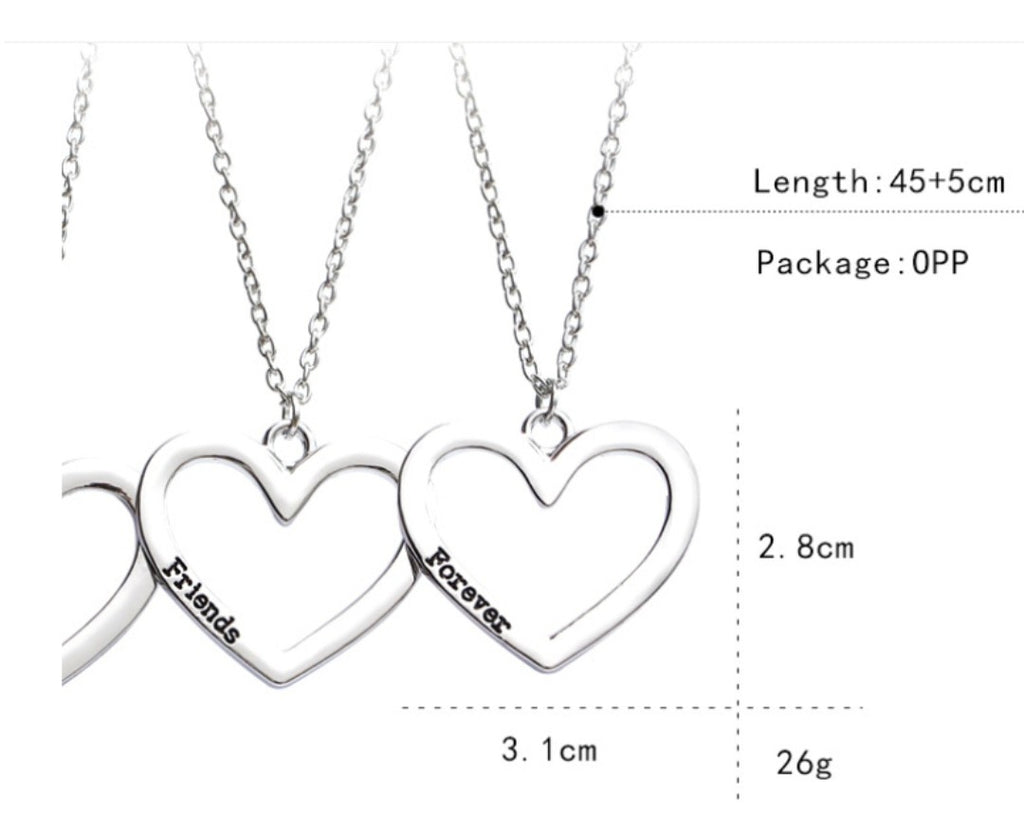 閨蜜心心相連項鍊 Best Friends Heart Necklace
