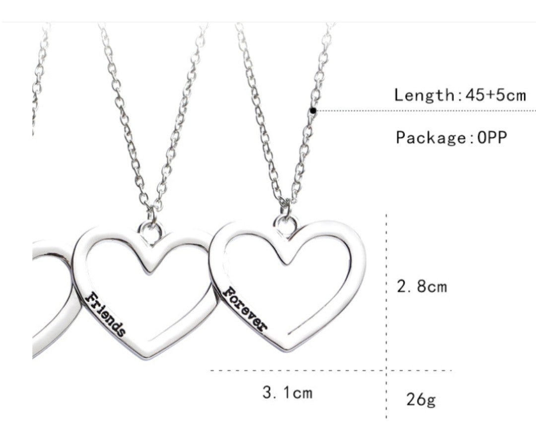 閨蜜心心相連項鍊 Best Friends Heart Necklace