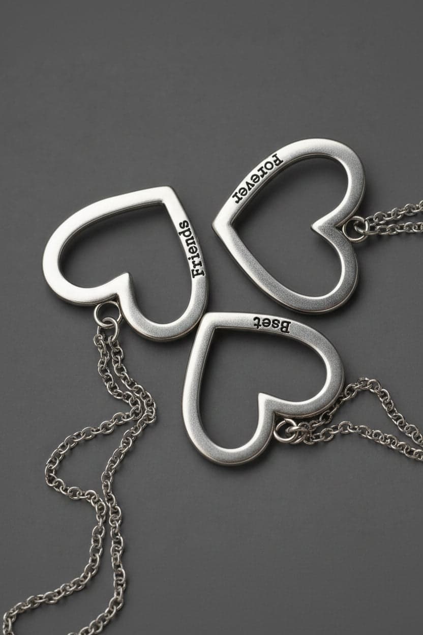 Best Friends Heart Necklace Dainty Gold Jewelry SimpleLife