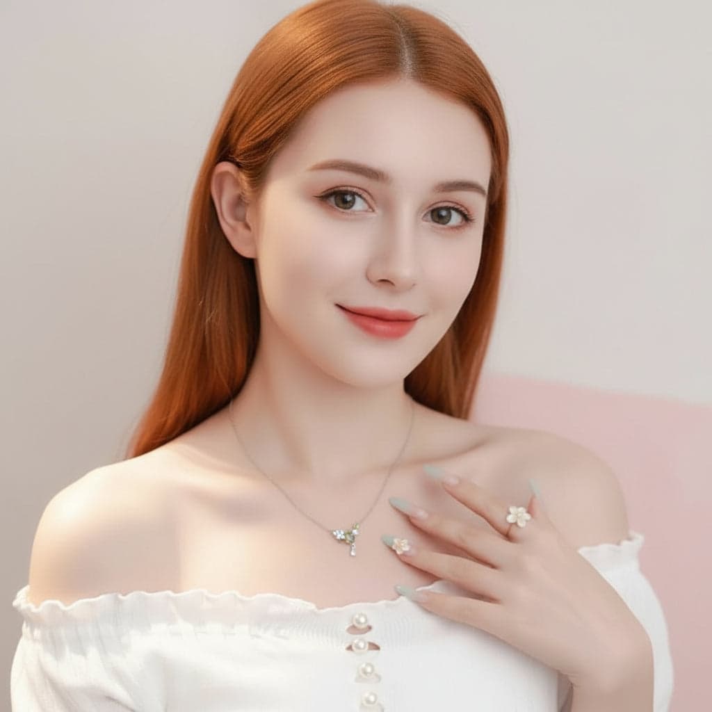 細緻蝴蝶花朵造型銀色項鍊 女款輕奢珠寶 | Delicate Butterfly Flower Necklace Women's Luxury Jewelry Simple Life Jewelry Taiwan